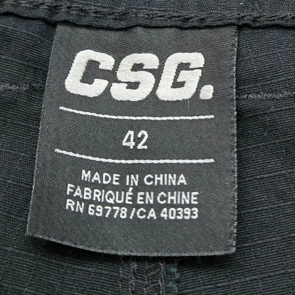 NWT CSG Unity Black Cargo Shorts Men's Snapbutton Flap Pocket Ripstop Utility 42